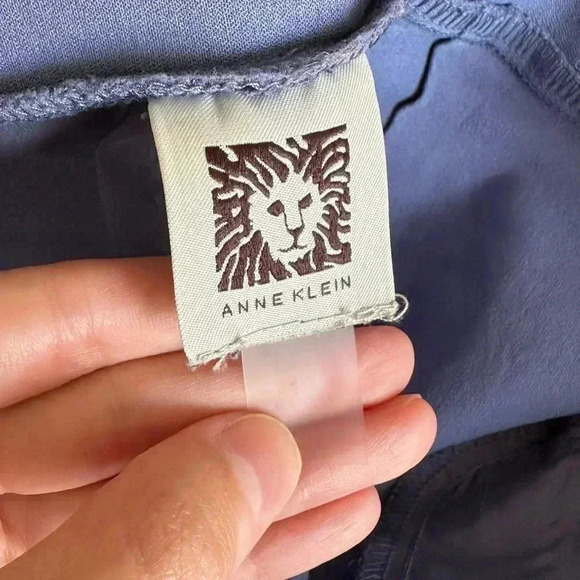 Anne Klein Blue Business Casual Stretch Ankle Pants with Gold Buttons, Size 10 - Picture 12 of 16